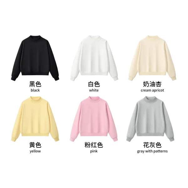 ZODF 2025 Donne di Inverno 350gsm Caldo Pile Felpe Ragazze Femminile Hip Hop Mezza Dolcevita Pullover Marchio di Abbigliamento HY056 5