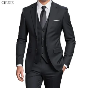 Abiti da uomo di alta qualità per matrimonio 3 pezzi 2 set giacche eleganti gilet pantaloni blazer elasticizzato su misura formale completo 2025 costume 1