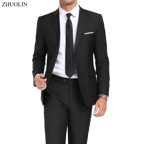 Abito elegante per uomo Matrimonio 3 pezzi 2 set Giacche Gilet Pantaloni Blazer Cappotti slim fit moda completa 2025 Costume classico formale 6