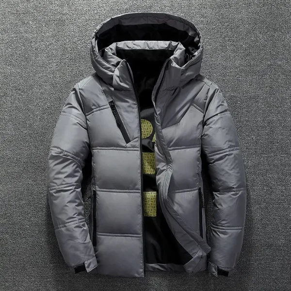 Piumino con cappuccio in piumino d'anatra ultraleggero moda autunno e inverno Cappotto caldo da uomo in piuma d'anatra bianca Abbigliamento da strada da uomo 4