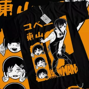 Maglietta Kobeni Denji & Makima Chainsaw Man Pochita Horror Anime Camicia di tutte le taglie 1