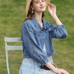 I BELIEVE YOU Giacca da donna Primavera Estate 2024 Cappotti di jeans Bottoni Colletto su misura Scava Fuori Casual Slim Jakcets 2231184977 1