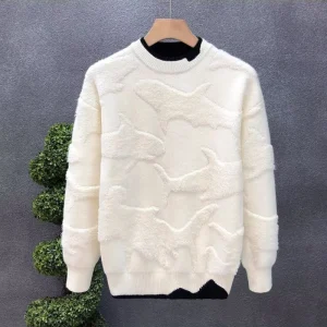 Autunno Inverno New Fashion Girocollo Manica lunga Maglioni solidi Abbigliamento da uomo Casual All-match Caldo Semplicità Top in maglia 1