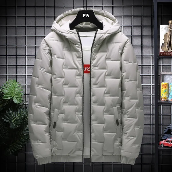 Parka imbottito con cappuccio da uomo nuovo inverno Abiti caldi Giubbotti imbottiti in cotone alla moda Cappotti larghi Giacche di pane caldo addensato 4