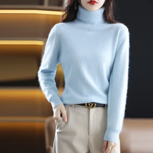 Nuovo abbigliamento donna per autunno/inverno 2024 100% visone peluche dolcevita Pullover maglione donna Cashmere maglione Dbr-018 2