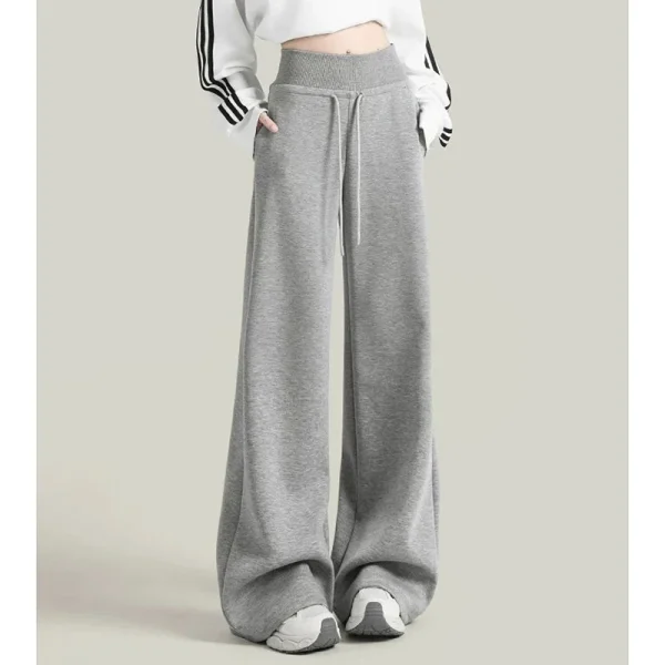 Pantaloni a vita alta alla moda classica da ragazza Pantaloni comodi a gamba dritta da donna Pantaloni coreani larghi casual quotidiani 3
