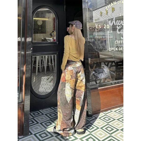 Donne Khaki Y2k Jeans larghi Vintage Harajuku Caldo Thicke Oversize Jean Pantaloni Americano Retro 2000s Stile Fidanzato Denim Pantaloni 6