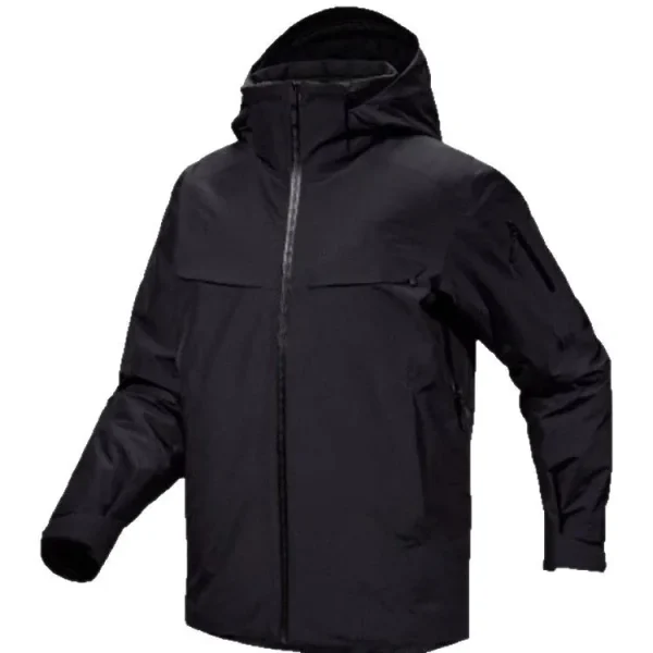 ARC Bird Ricamo Macai Piumino d'anatra Parka Giacca rigida da uomo Cappotto con cappuccio antivento impermeabile per escursionismo in campeggio 5