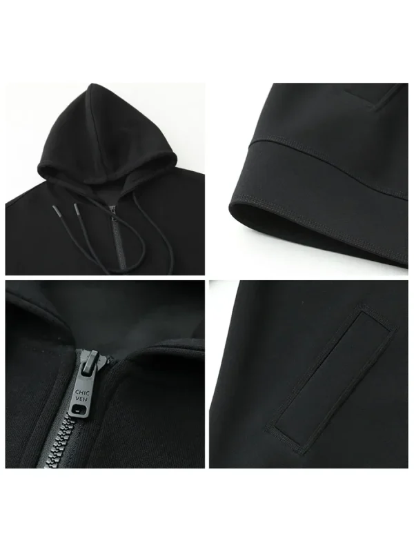 CHIC VEN Felpe da donna Felpe con cappuccio Solido Allentato Casual con cappuccio Top da donna Cappotto da donna Cappotto di media lunghezza Primavera Autunno 2025 4