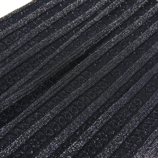 Abito da donna slim fit in pizzo con bottoni a fila singola, collo rotondo lavorato a maglia in seta brillante elastica alla moda di alta qualità 5