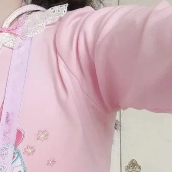 Matakawa Y2k Vestiti Rosa T Shirt per Le Donne Stampa Del Fumetto di Stile Giapponese Dolce Ragazze Ropa De Mujer Primavera Autunno Breve Magliette 3