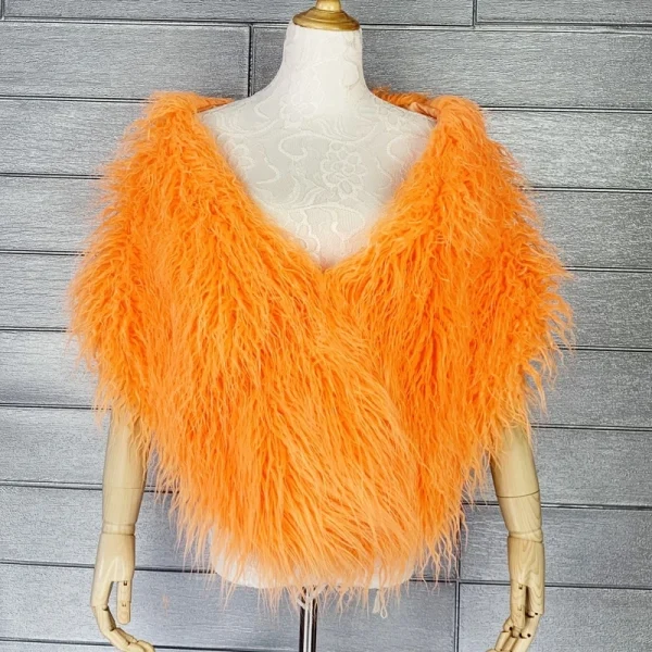 LANMREM Scialle in pelliccia sintetica per le donne Autunno Inverno Nicchia Chic Imitazione pelliccia Mantello da damigella d'onore 2025 Accessori moda 2DB4551 4