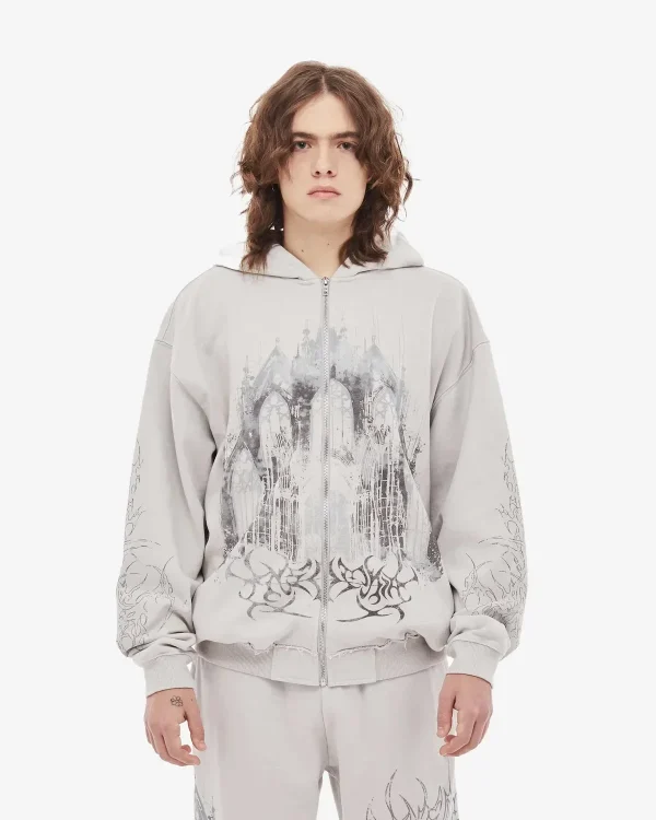 Felpa con cappuccio con zip alla moda gotica con stampa estetica vintage primavera autunno Felpa Hip Hop Casual Y2k Top Donna Uomo Kpop Abbigliamento 5