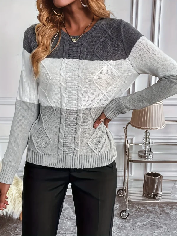 Il nuovo stile è un maglione pullover girocollo casual e skinny lavorato a maglia e versatile 3