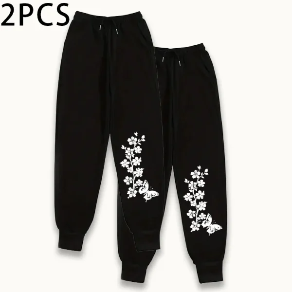 Confezione da 2 pantaloni da jogging da donna pantaloni sportivi dalla vestibilità rilassata e pantaloni da salotto invernali Set pantaloni casual autunnali comfort fit 2025 2 pezzi 5