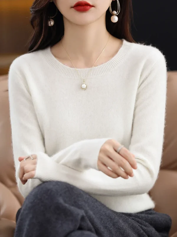 100% capra cashmere maglione lavorato a maglia pullover autunno inverno vendita calda maglioni o-collo donna morbido maglioni da donna di alta qualità vestiti 2