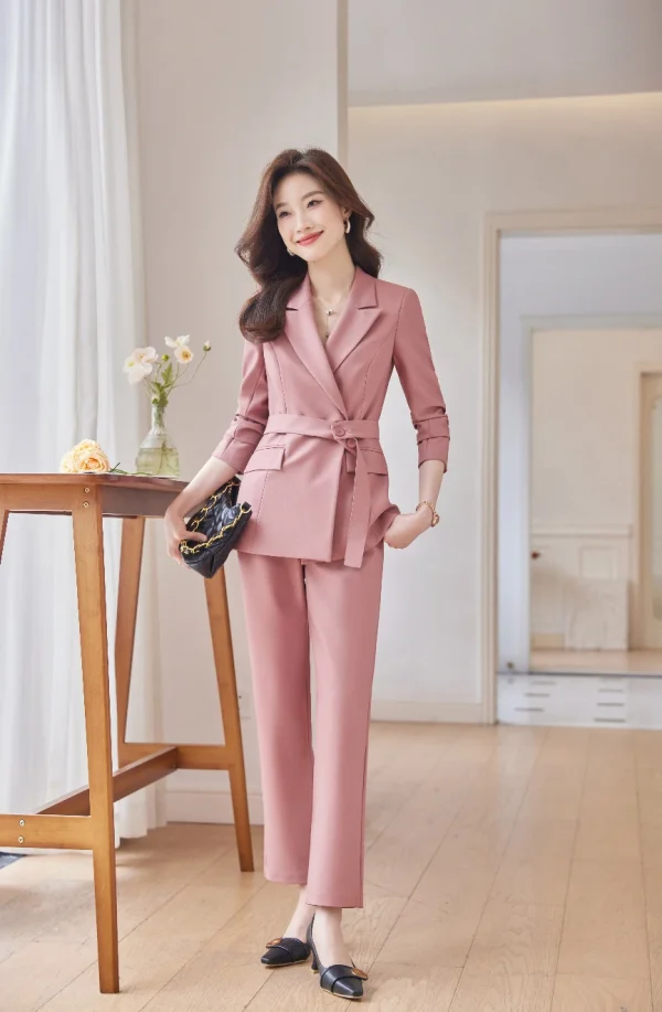 Tailleur pantalone professionale a maniche lunghe per donna, pantaloni alla moda, alta qualità, spettacolo, elegante, nuovo, autunno e inverno 3