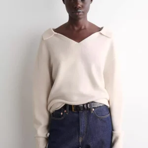Ethereal MD 2025 cos autunno nuovo stile di maglione lavorato a maglia misto colletto polo standard casual da donna 1