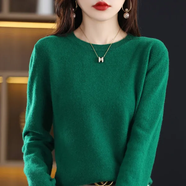 Autunno e inverno 100% maglione di pura lana maglione girocollo da donna indossare Pullover maglione di Cashmere maglieria WQ12002 6