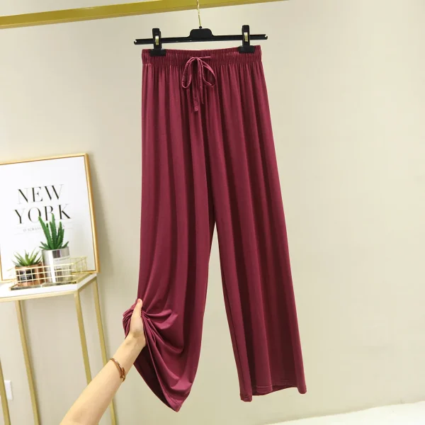 Primavera Estate Nuovo stile coreano Abbigliamento donna Pantaloni a zampa d'elefante Pantaloni modali a gamba dritta Dimagranti Pantaloni intimi da donna casual 5