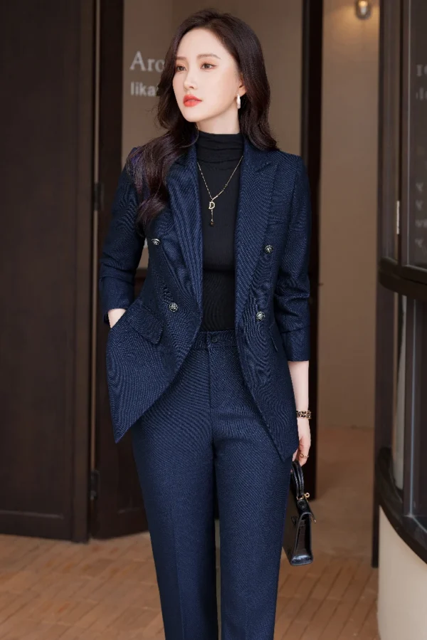 Tailleur pantalone professionale da donna, temperamento più alto per ti rendono unico, moda autunnale e invernale, nuovo 4
