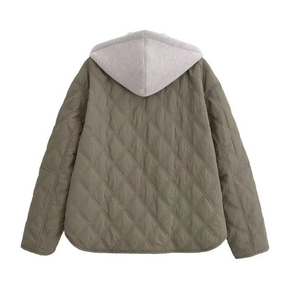 2024 Autunno/Inverno Nuovo Prodotto Moda Casual Girocollo da Donna Allentato Manica Lunga Giacca con Cappuccio Top 2