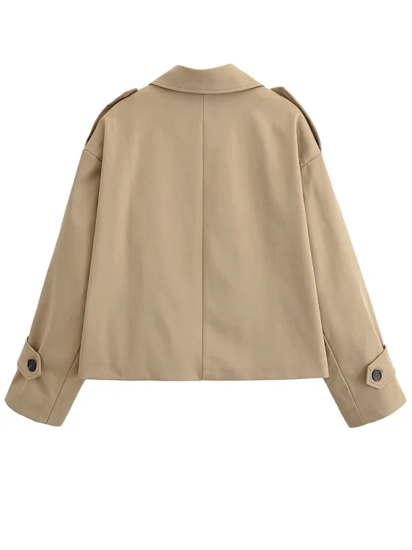 Giacca da donna 2025 Donna Manica lunga doppiopetto Giacche Laple High Street Cappotti corti Lady Autunno Nuovi capispalla 2
