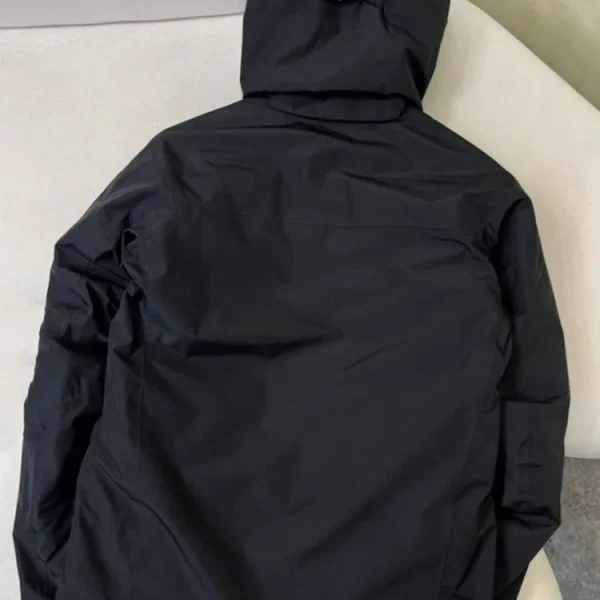 ARC Bird Ricamo Macai Piumino d'anatra Parka Giacca rigida da uomo Cappotto con cappuccio antivento impermeabile per escursionismo in campeggio 3