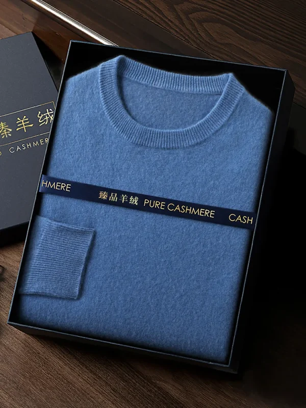 CHICUU Maglione da uomo 100% O-Collo Pullover Basic Manica lunga Maglieria in cashmere Autunno Inverno Abbigliamento intelligente Top 4