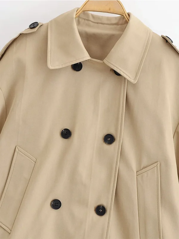 Giacca da donna 2025 Donna Manica lunga doppiopetto Giacche Laple High Street Cappotti corti Lady Autunno Nuovi capispalla 3