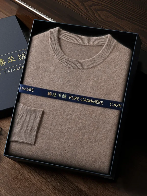 CHICUU Maglione da uomo 100% O-Collo Pullover Basic Manica lunga Maglieria in cashmere Autunno Inverno Abbigliamento intelligente Top 2