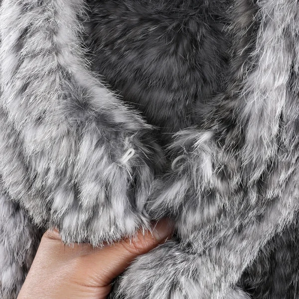 BOONJOVIA Donna Inverno Naturale Vera Pelliccia lavorata a maglia Mantello di Coniglio Inverno Caldo Scialle Pashmina Sera di Nozze Poncho Designer Stola 6
