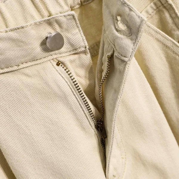 Pantaloni a gamba larga in puro cotone vintage autunno inverno 2025 Pantaloni da donna taglie forti Pantaloni a vita alta casual dritti a figura intera 5