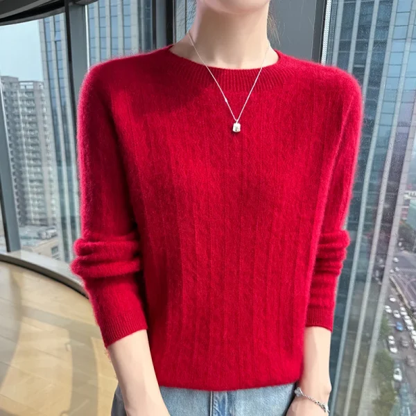 Autunno Inverno Mezza Collo Alto Scava Fuori Donna Maglione di Lana Cavo Maglia Pullover Top Maglione di Cachemire 100% Maglione di Lana Merino 3