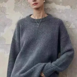 Merci europee di fascia alta 100 maglione di puro cashmere femminile autunno e inverno nuovo sciolto spesso morbido ceroso sensazione senior 1