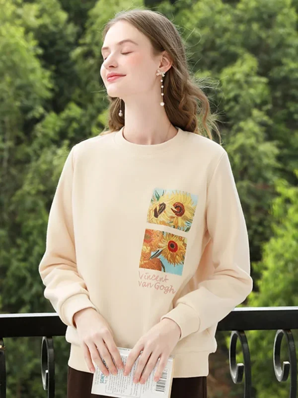 I BELIEVE YOU Color albicocca o-collo felpa con cappuccio da donna vestiti autunnali 2024 donne Graphic New Basics pullover Casual Top 2244195845 2