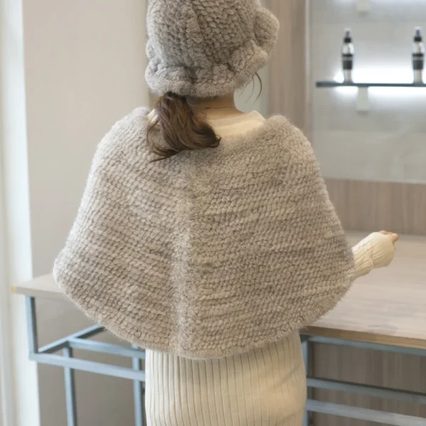 Besfilin Sciarpa in vera pelliccia di visone intrecciata a mano Sciarpe a mantella grandi per donna Calore versatile Accessorio moda autunno inverno 2