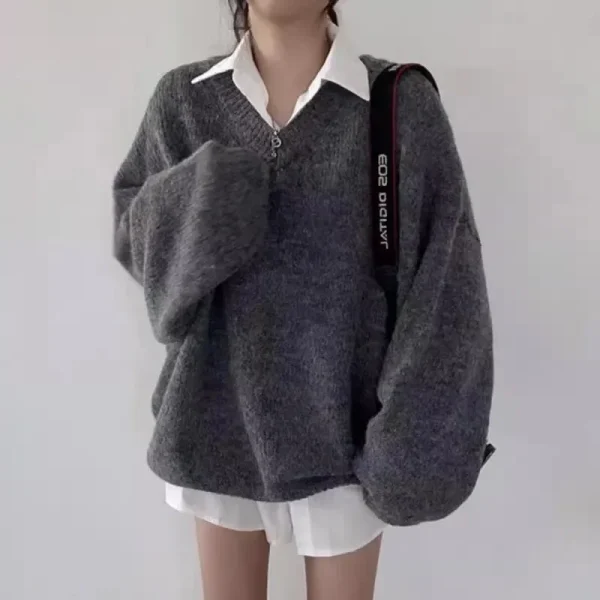 Corea del Sud Dongdaemun Moda Confortevole Nuova Tendenza Abbigliamento Donna Maglia Allentata Casual Manica Lunga Pullover Maglione A222 1
