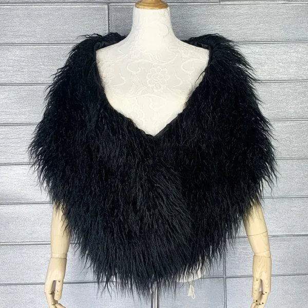 LANMREM Scialle in pelliccia sintetica per le donne Autunno Inverno Nicchia Chic Imitazione pelliccia Mantello da damigella d'onore 2025 Accessori moda 2DB4551 3