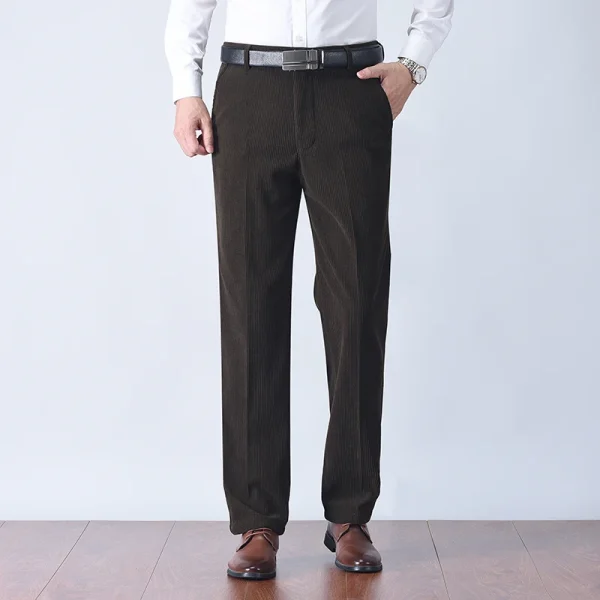 Pantaloni di velluto a coste di cotone 2025 Pantaloni da uomo in velluto a coste in tessuto morbido e confortevole per uomini di mezza età Papà Marito Pantaloni da ufficio giornalieri 6