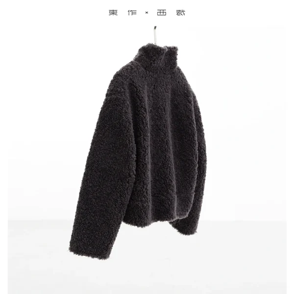 Cappotto in lana 100% stile Teddy ~ Giacca corta da donna in stile pigro Top ampio Autunno e inverno Nuovo modello 2025 Pelliccia sintetica 4