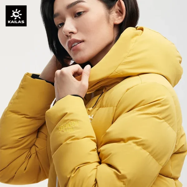 KAILAS Piumino invernale caldo escursionismo all'aperto antivento addensato Softshell con cappuccio piumino d'oca lungo cappotti KG 2133613 3