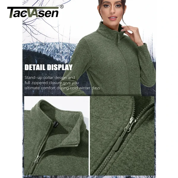 TACVASEN giacche in pile leggero primavera/autunno felpe sportive calde da donna maglione dolcevita Casual termico cappotti top 3