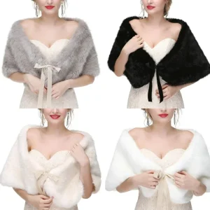 Donna Inverno Pellicce sintetiche Scialle Sciarpa Sciarpa Scialle da sposa Mantelle da sposa Abiti da damigella d'onore Mantelle 1