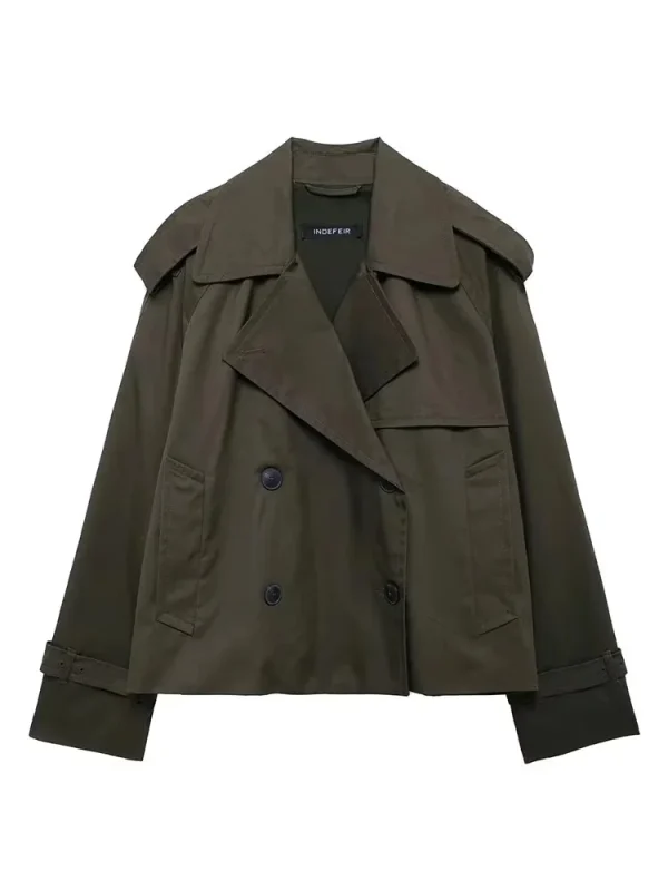 Giacca corta da donna streetwear 2024 giacche doppiopetto autunnali per donna cappotto a maniche lunghe donna casual nuovo capispalla 2