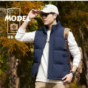 Autunno addensare gilet inverno caldo gilet senza maniche giacca abbigliamento in cotone giacca uomo nuovo piumino cappotti senza maniche 1