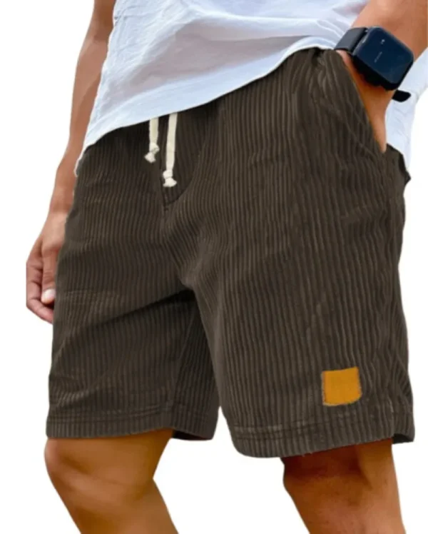 Pantaloncini casual in velluto a coste retrò da uomo Pantaloni sportivi solidi moda uomo Pantaloni corti in velluto a coste Harajuku Nuovi abiti da uomo Roupas 6
