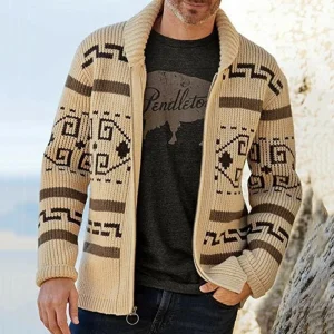 Cardigan invernale da uomo maglioni moda uomo maglione lavorato a maglia cappotti termici caldi Casual uomo casimmer risvolto giacche lavorate a maglia abbigliamento 1