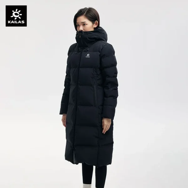 KAILAS Piumino invernale caldo escursionismo all'aperto antivento addensato Softshell con cappuccio piumino d'oca lungo cappotti KG 2133613 6