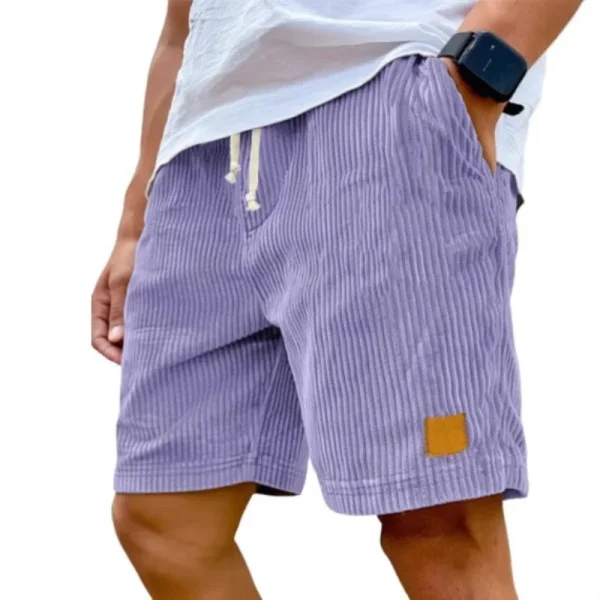 Pantaloncini casual in velluto a coste retrò da uomo Pantaloni sportivi solidi moda uomo Pantaloni corti in velluto a coste Harajuku Nuovi abiti da uomo Roupas 3